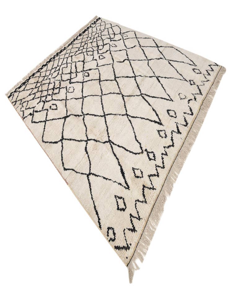 Detail image of 8' x 10'  Hand Knotted Moroccan Wool Rug