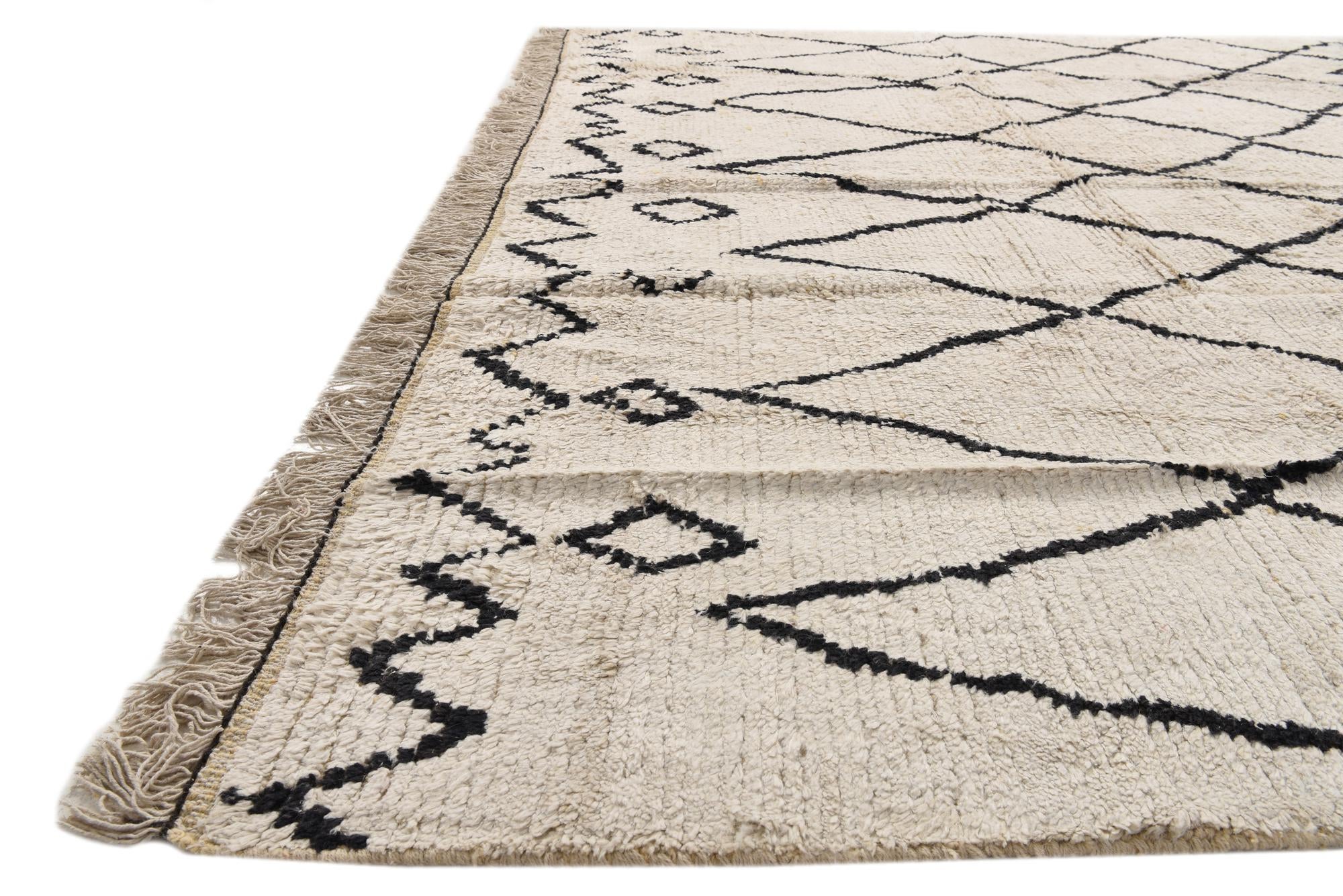 8' x 10' Hand Knotted Moroccan Wool Rug