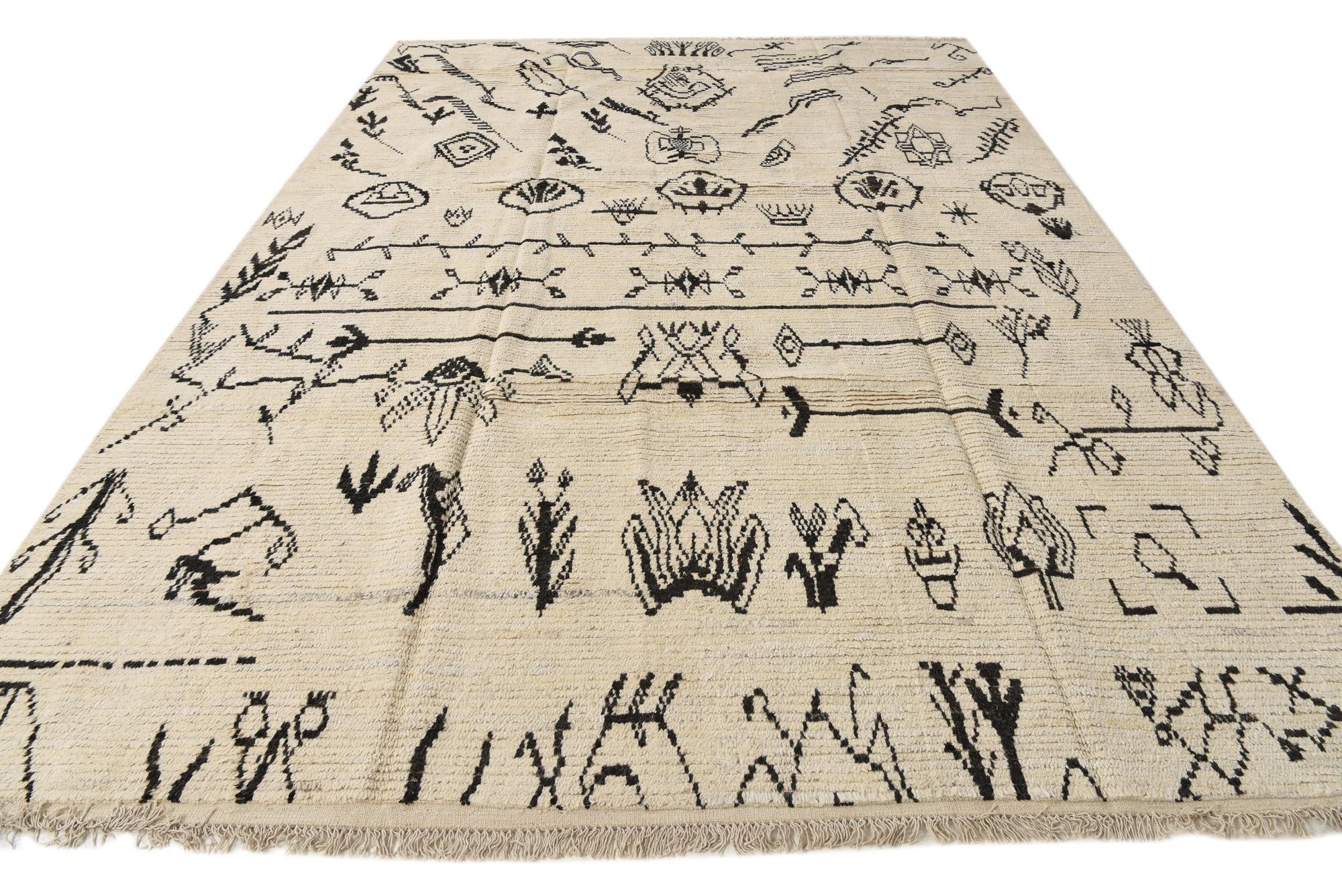 9' x 13' Hand Knotted Moroccan Wool Rug