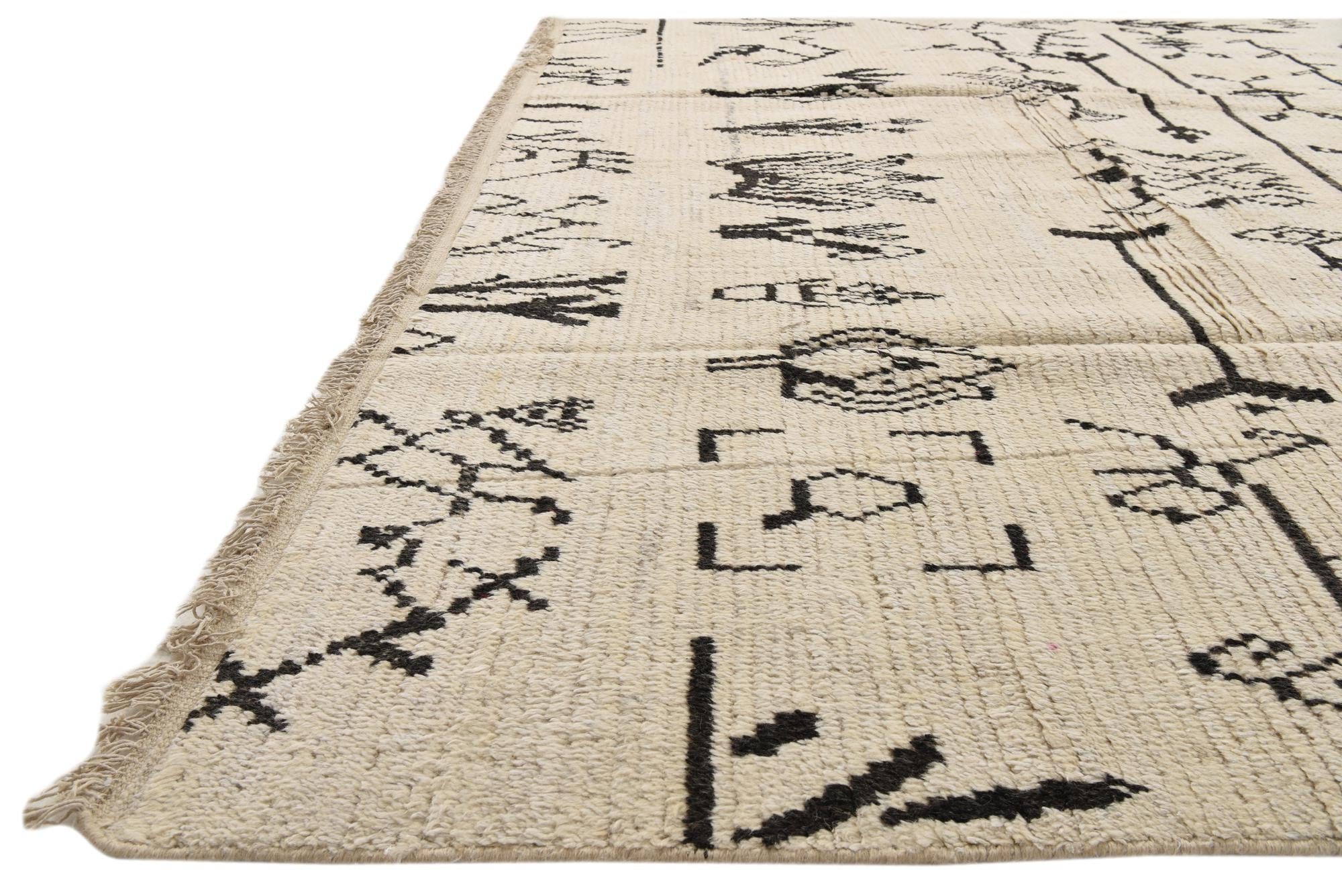9' x 13' Hand Knotted Moroccan Wool Rug