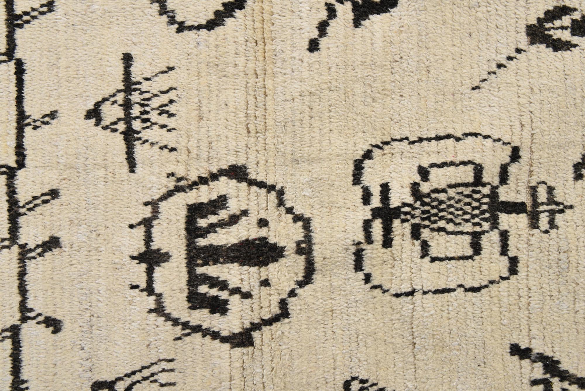 9' x 13' Hand Knotted Moroccan Wool Rug