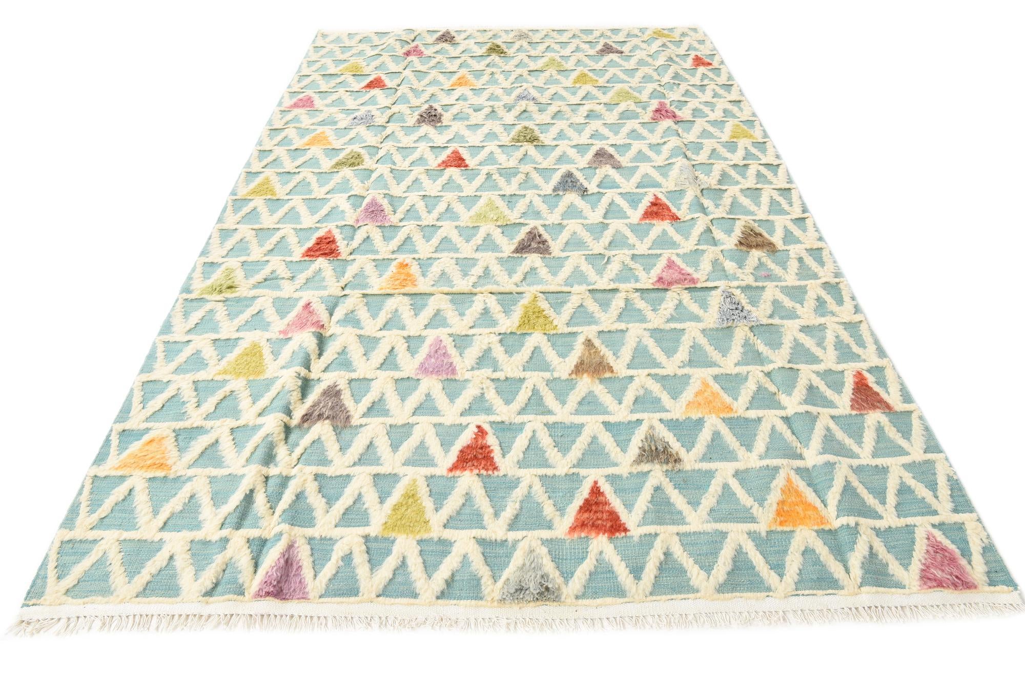 6' 7 x 10' 6 Hand Knotted Moroccan Wool Rug