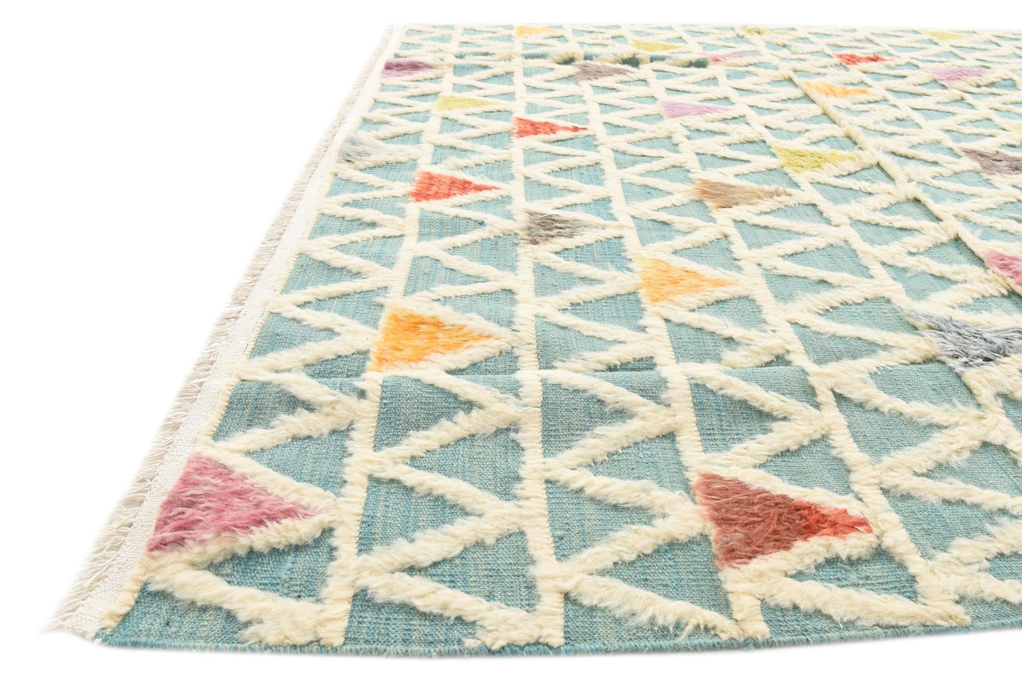 6' 7 x 10' 6 Hand Knotted Moroccan Wool Rug