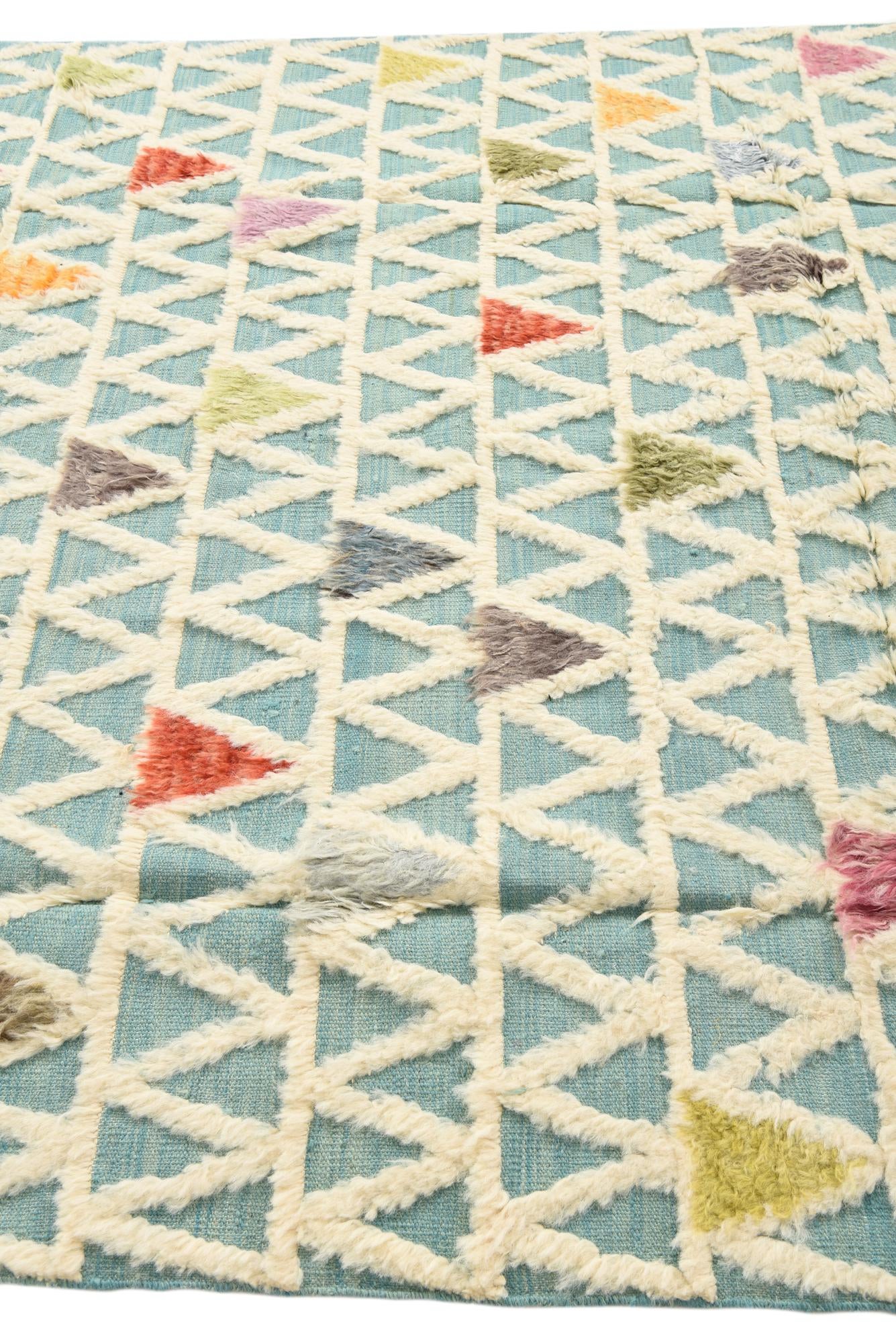6' 7 x 10' 6 Hand Knotted Moroccan Wool Rug