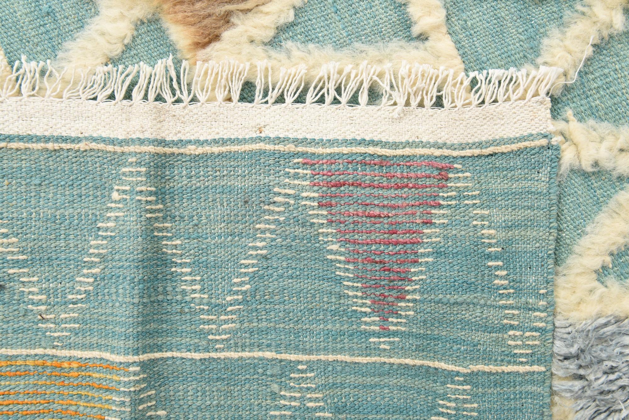 6' 7 x 10' 6 Hand Knotted Moroccan Wool Rug