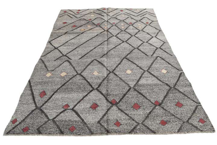 6' 7 x 9' 7 Hand Woven Moroccan Wool Rug
