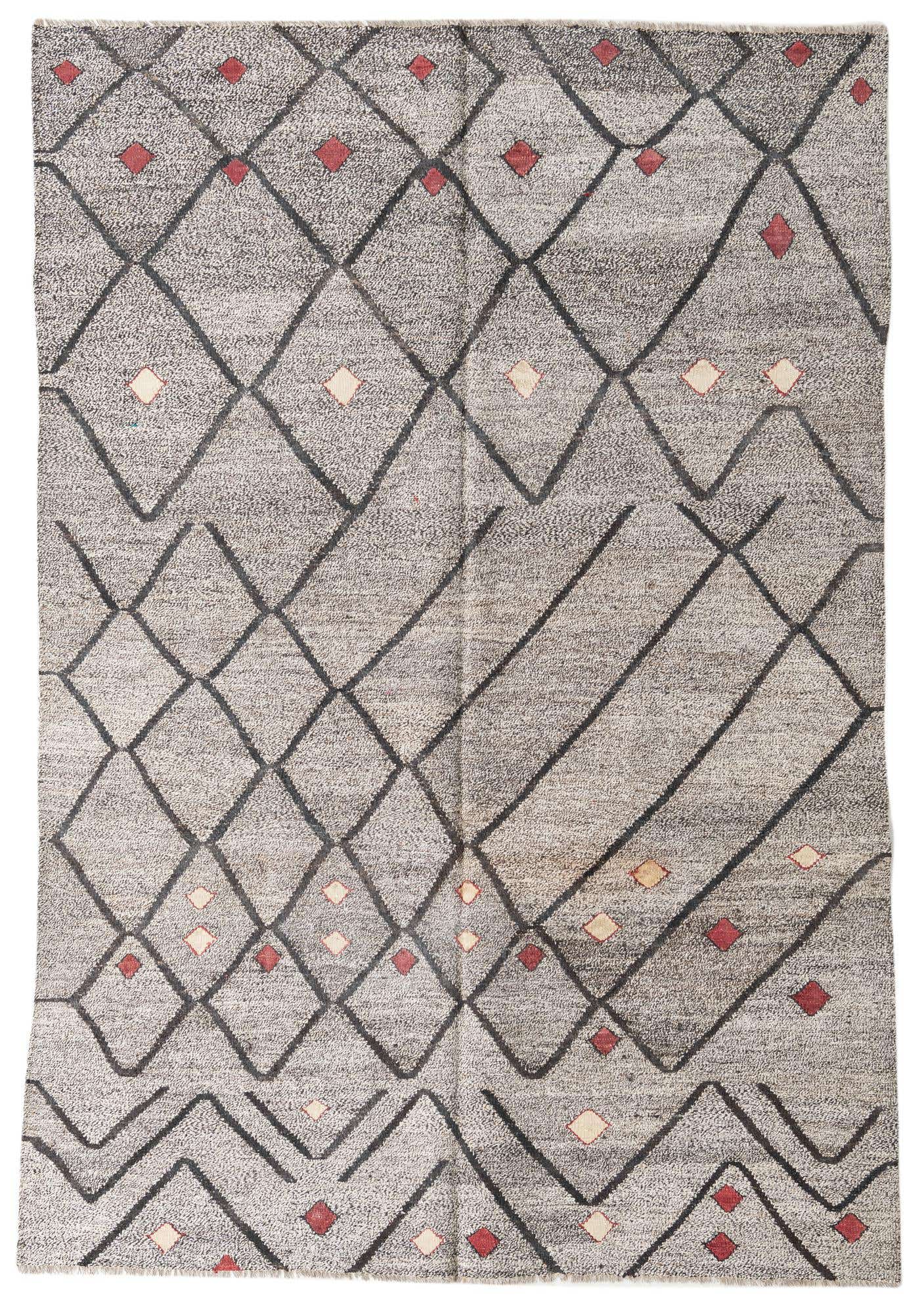 6' 7 x 9' 7 Hand Woven Moroccan Wool Rug