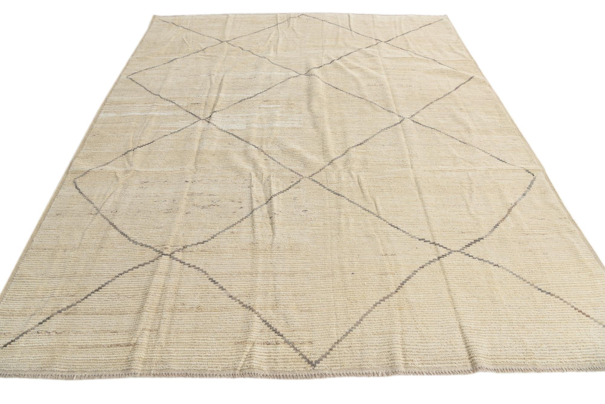 8' 1 x 10' 1 Hand Knotted Moroccan Wool Rug