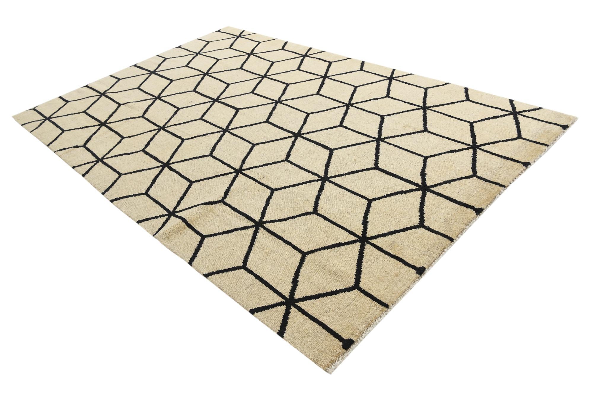 6' 2 x 10' 5 Hand Knotted Moroccan Wool Rug