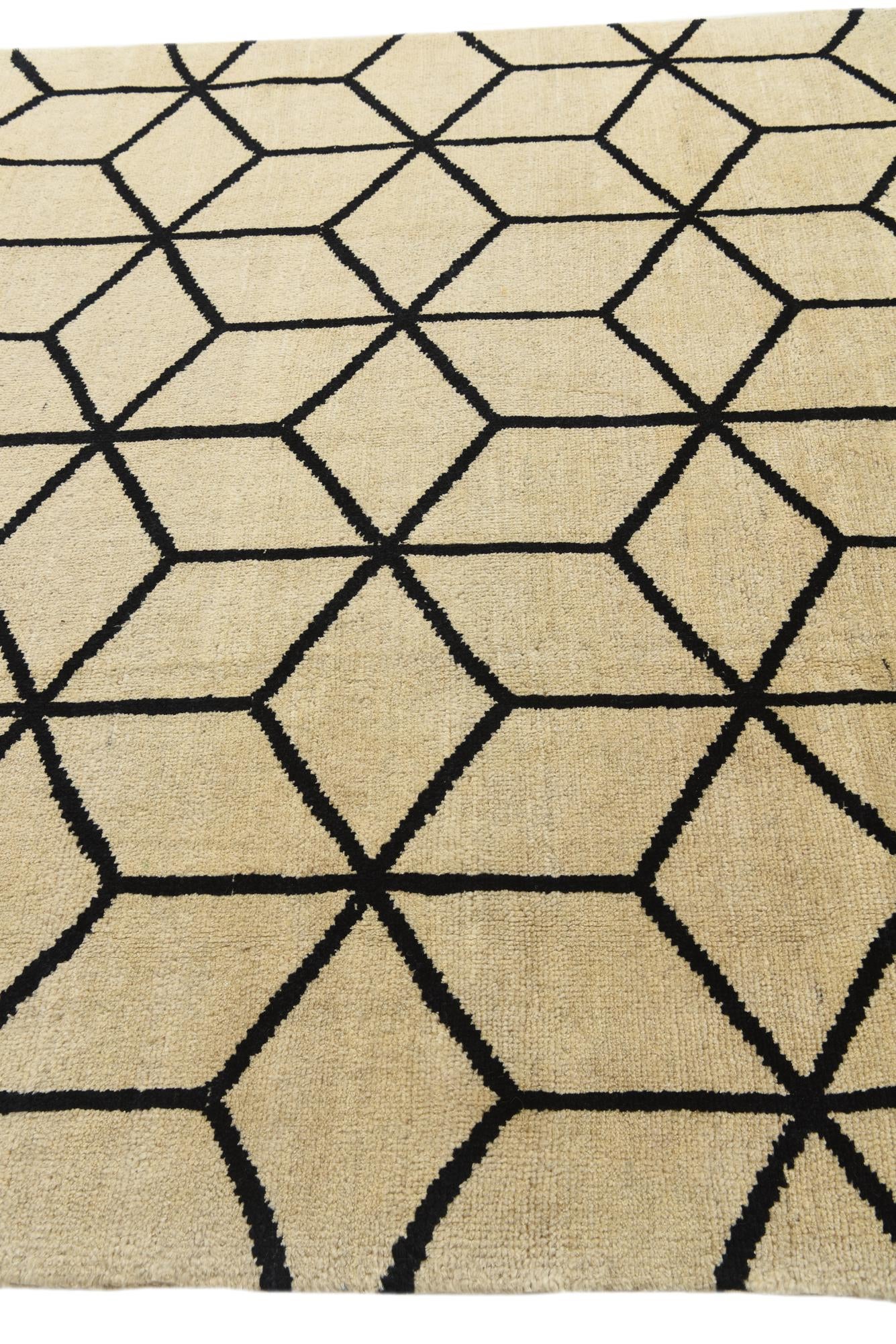 6' 2 x 10' 5 Hand Knotted Moroccan Wool Rug
