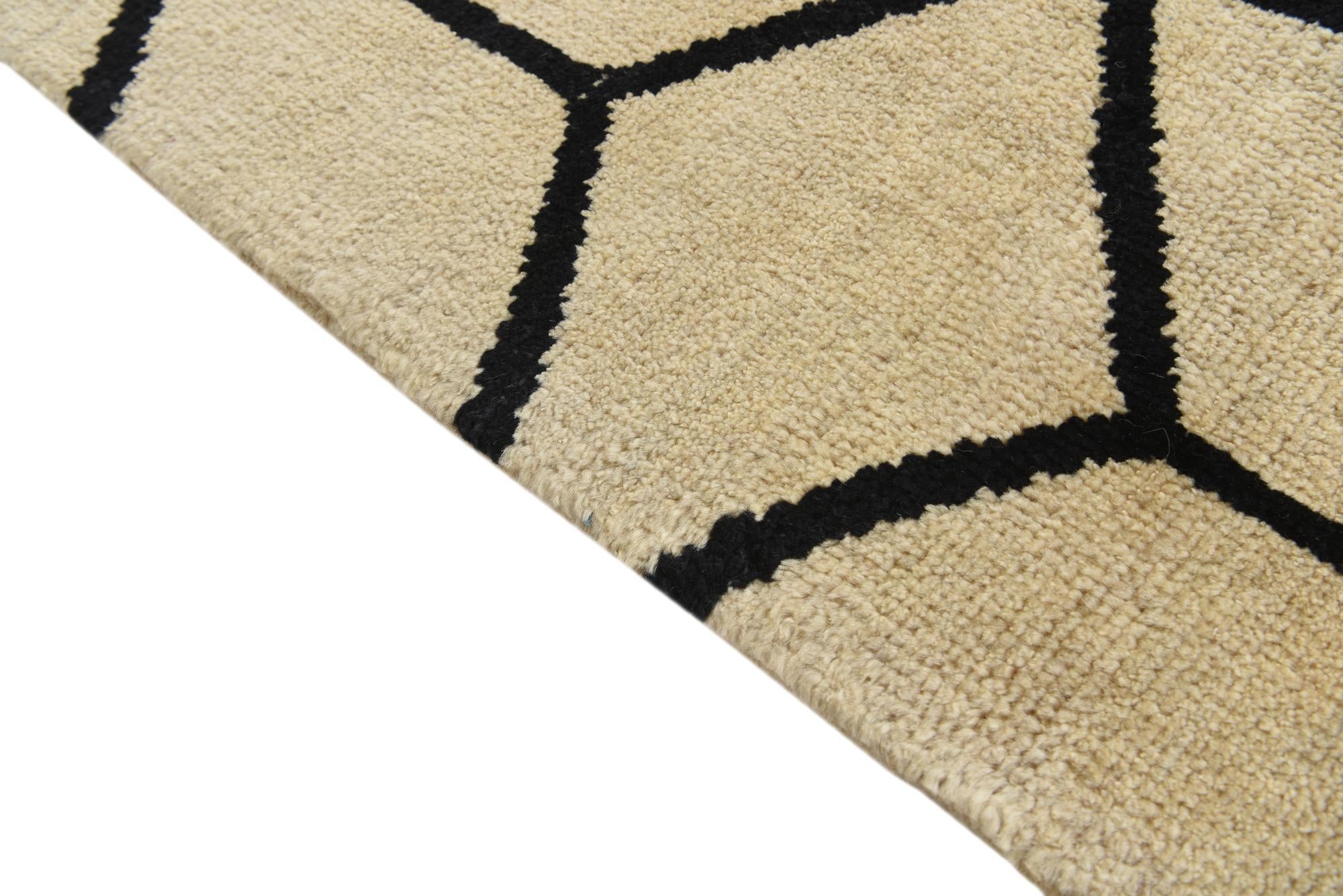 6' 2 x 10' 5 Hand Knotted Moroccan Wool Rug