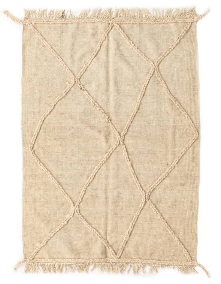 Detail image of 3' 5 x 4' 10 Hand Woven Moroccan Wool Rug
