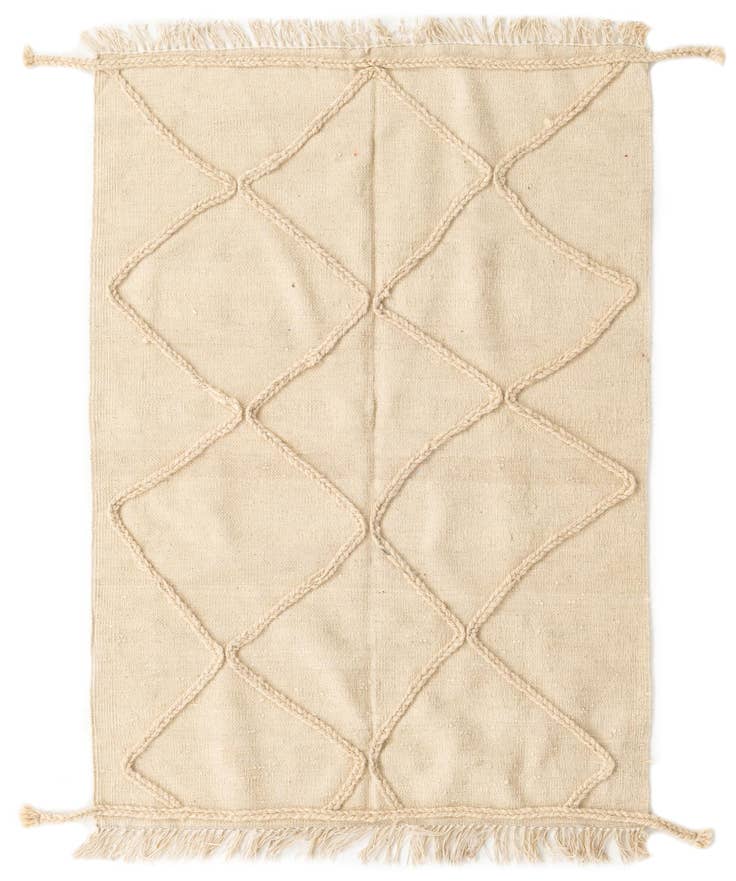 Detail image of 3' 6 x 5' Hand Woven Moroccan Wool Rug