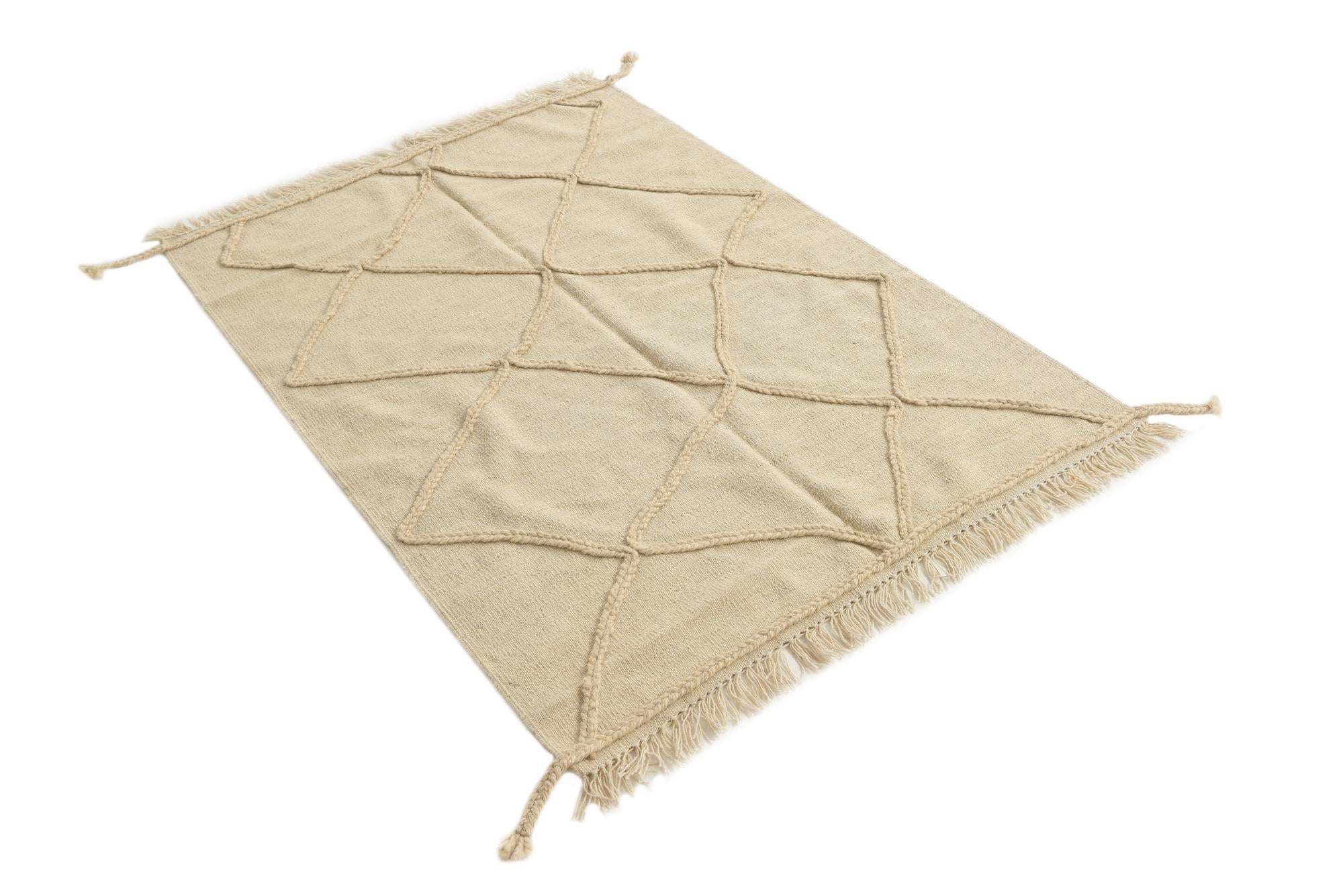 3' 5 x 4' 10 Hand Woven Moroccan Wool Rug