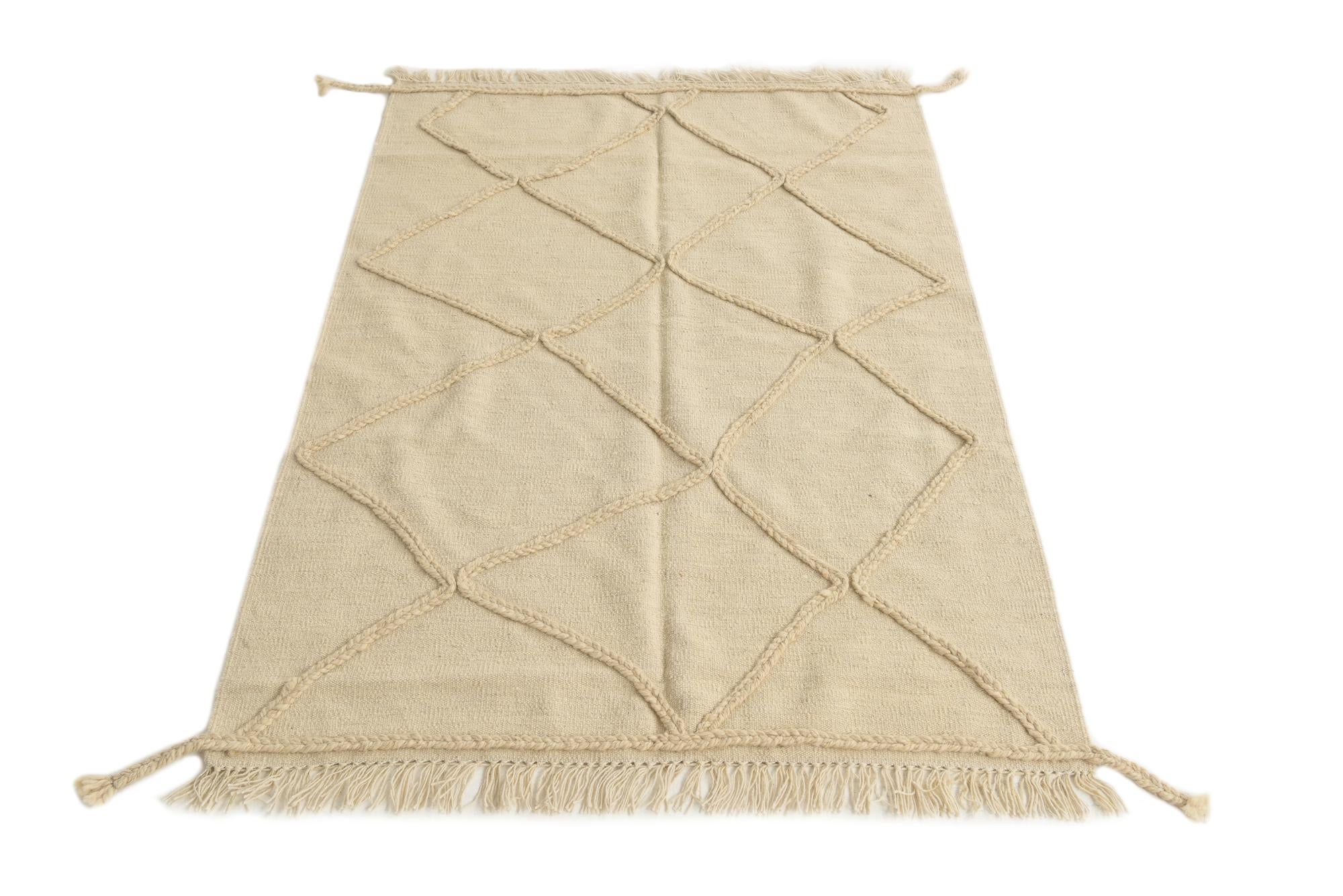 3' 5 x 4' 10 Hand Woven Moroccan Wool Rug