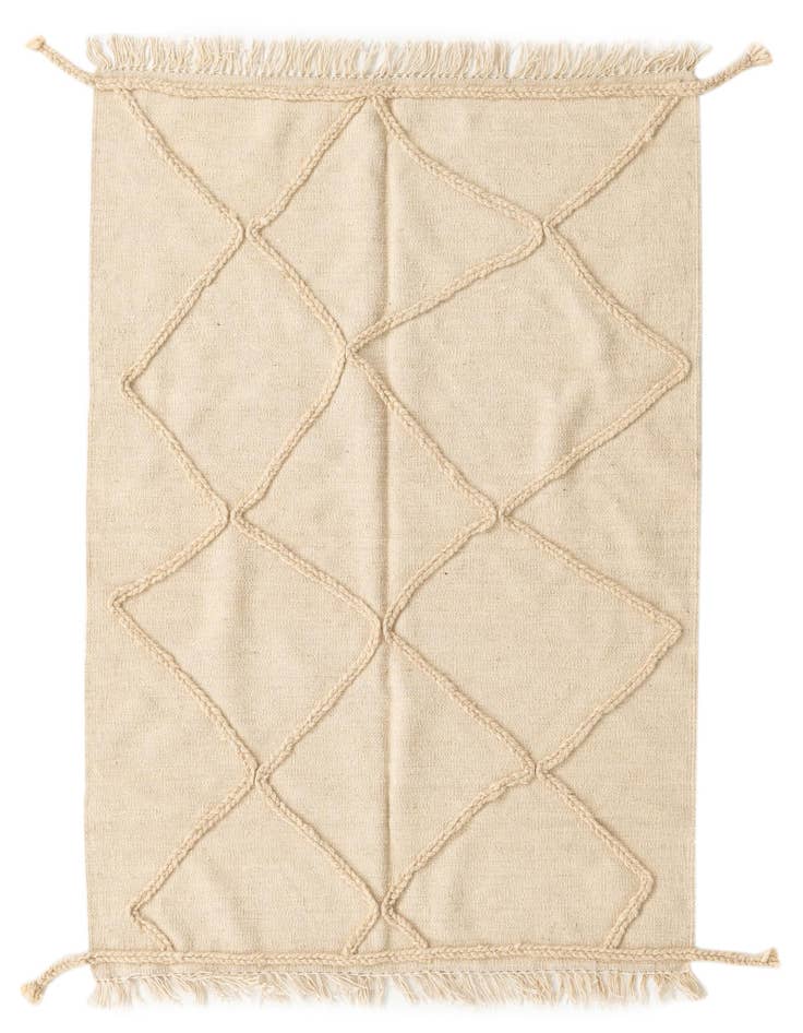 Detail image of 3' 5 x 4' 10 Hand Woven Moroccan Wool Rug