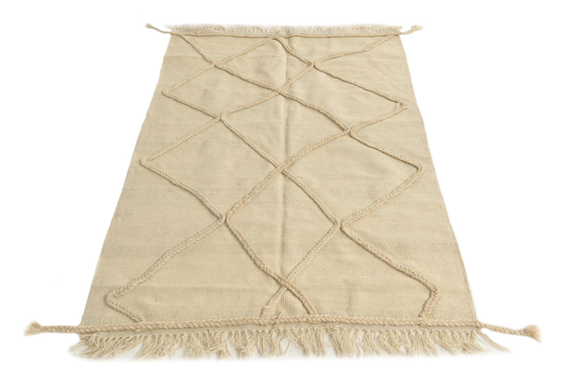 3' 6 x 5' 2 Hand Woven Moroccan Wool Rug