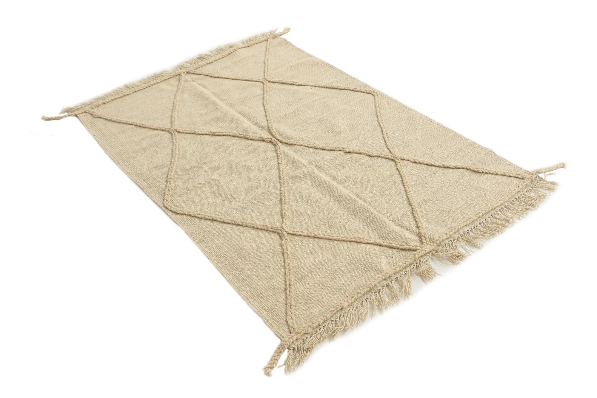 3' 4 x 5' Hand Woven Moroccan Wool Rug