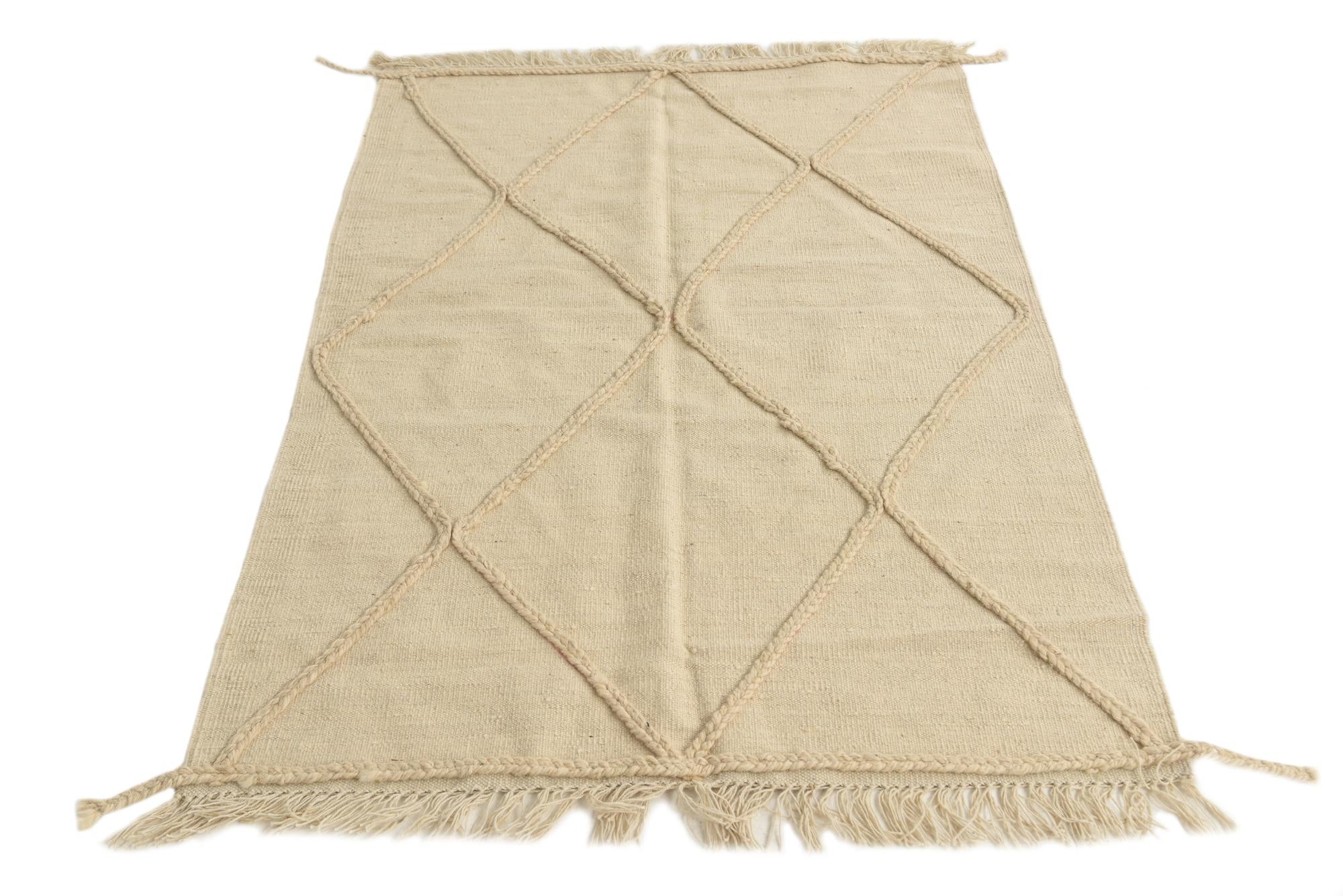 3' 4 x 5' Hand Woven Moroccan Wool Rug