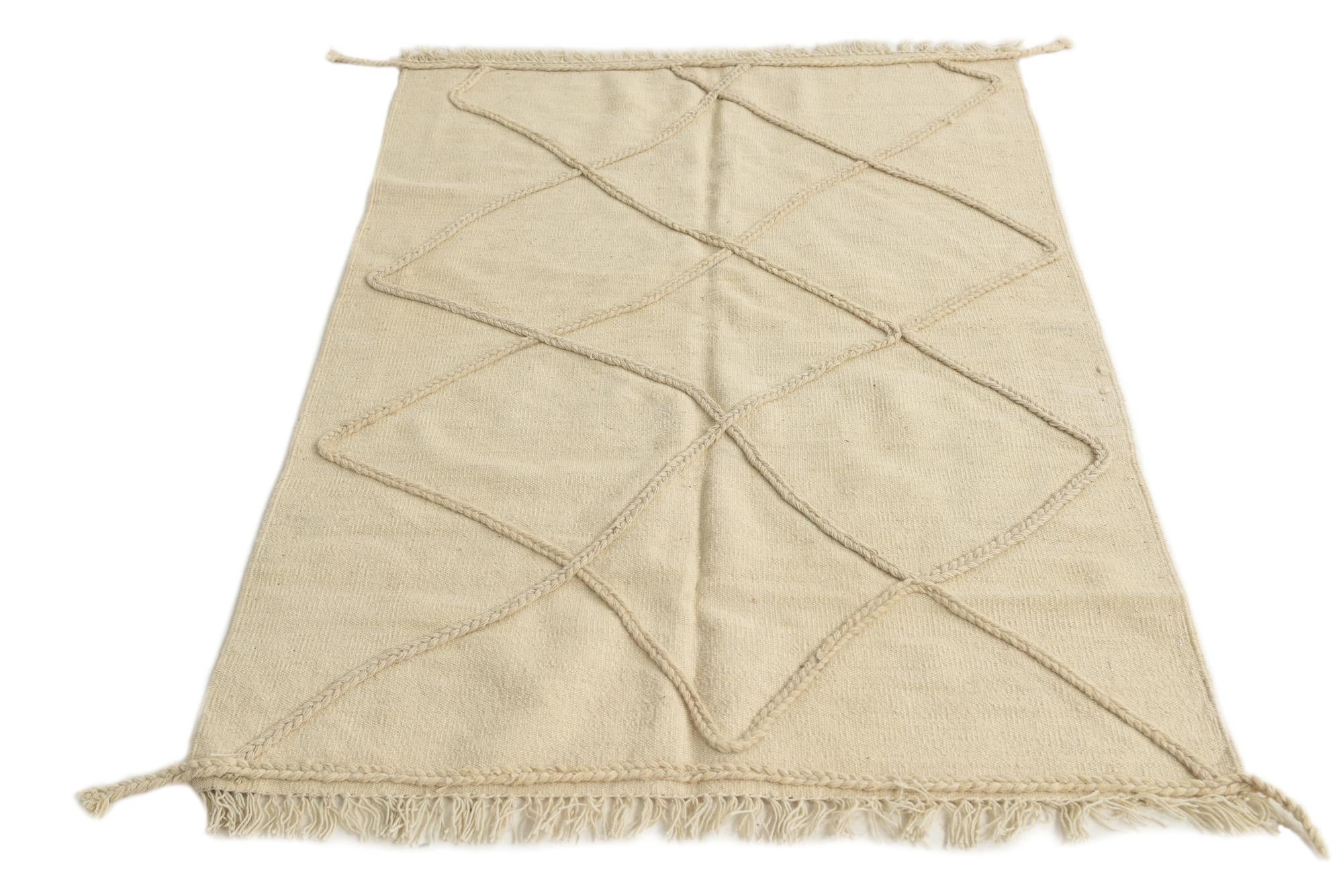 3' 4 x 5' Hand Woven Moroccan Wool Rug