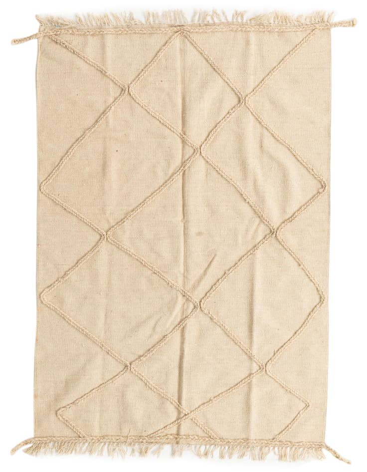 Detail image of 4' 1 x 6' 2 Hand Woven Moroccan Wool Rug