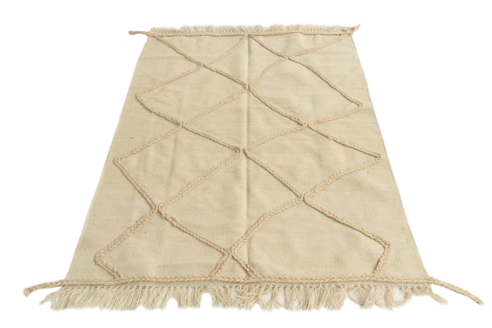 3' 5 x 5' 1 Hand Knotted Moroccan Wool Rug