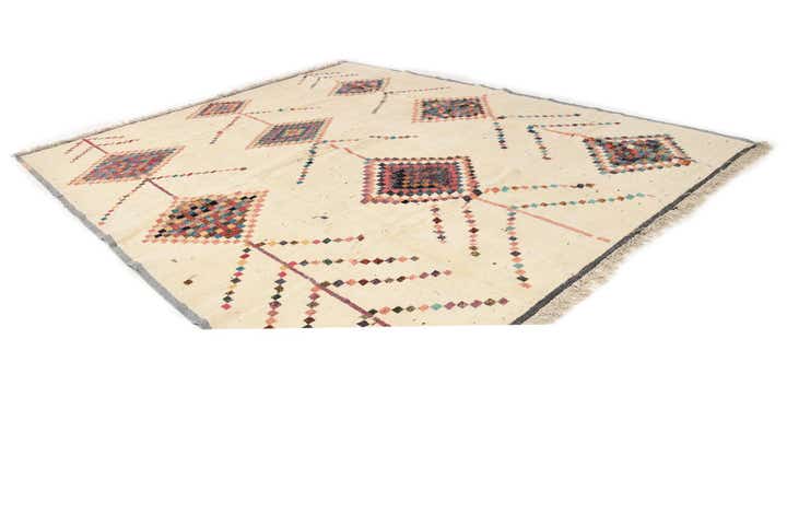 12' 2 x 14' 11 Hand Knotted Moroccan Wool Rug