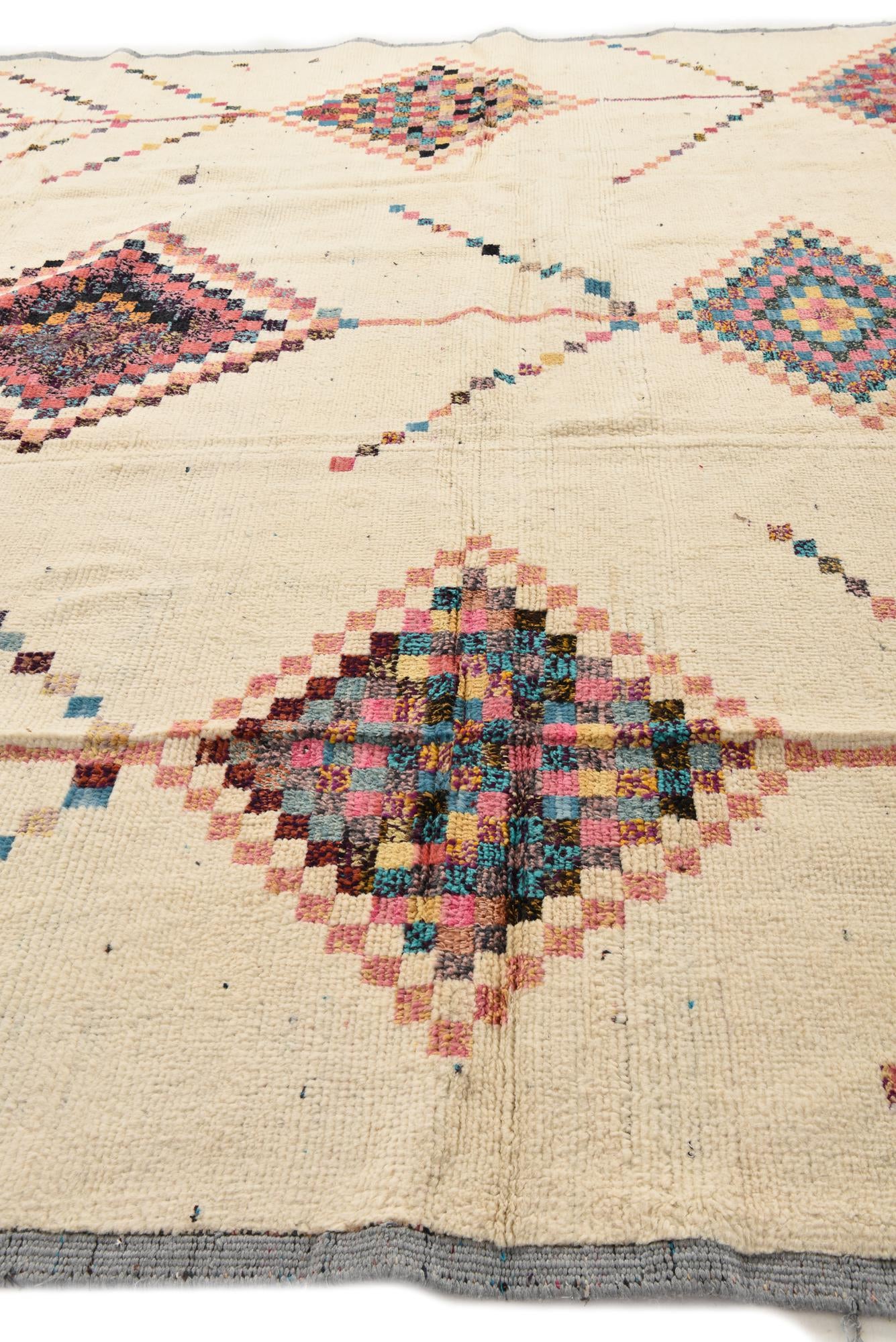 370cm x 455cm anudado a mano marroquí Alfombra Lana