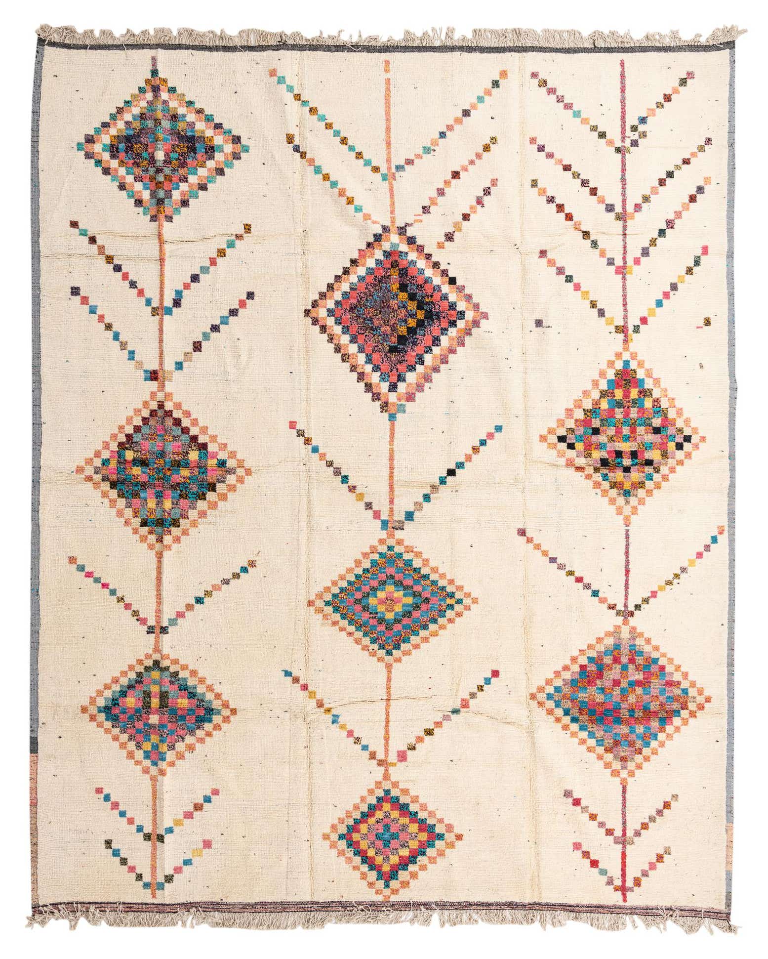 12' 2 x 14' 11 Hand Knotted Moroccan Wool Rug