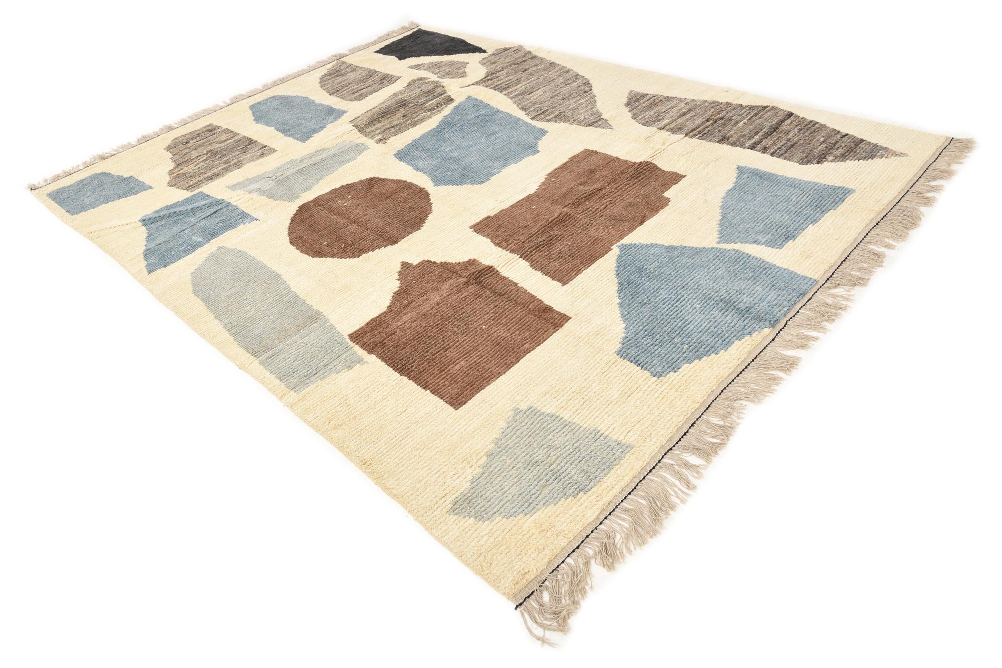 8' 5 x 10' 9 Hand Knotted Moroccan Wool Rug