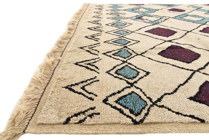 Detail image of 9' 3 x 12' 4 Hand Knotted Moroccan Wool Rug