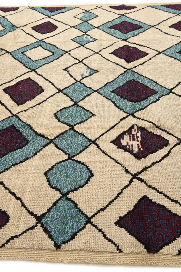 Detail image of 9' 3 x 12' 4 Hand Knotted Moroccan Wool Rug