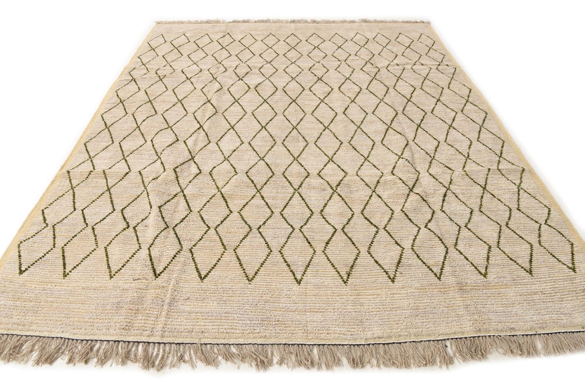 8' 2 x 10' 5 Hand Knotted Moroccan Wool Rug