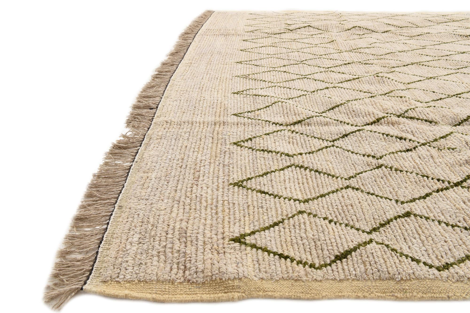 8' 2 x 10' 5 Hand Knotted Moroccan Wool Rug