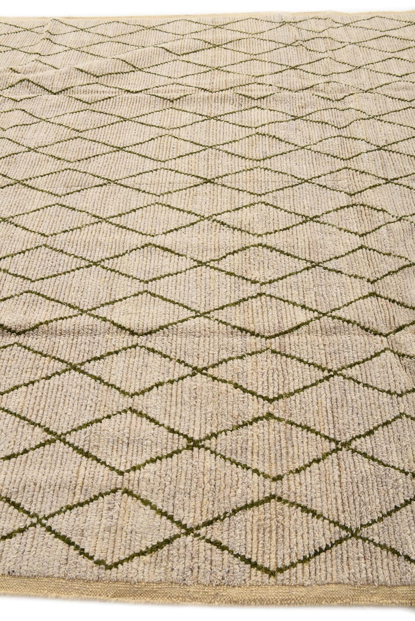 8' 2 x 10' 5 Hand Knotted Moroccan Wool Rug