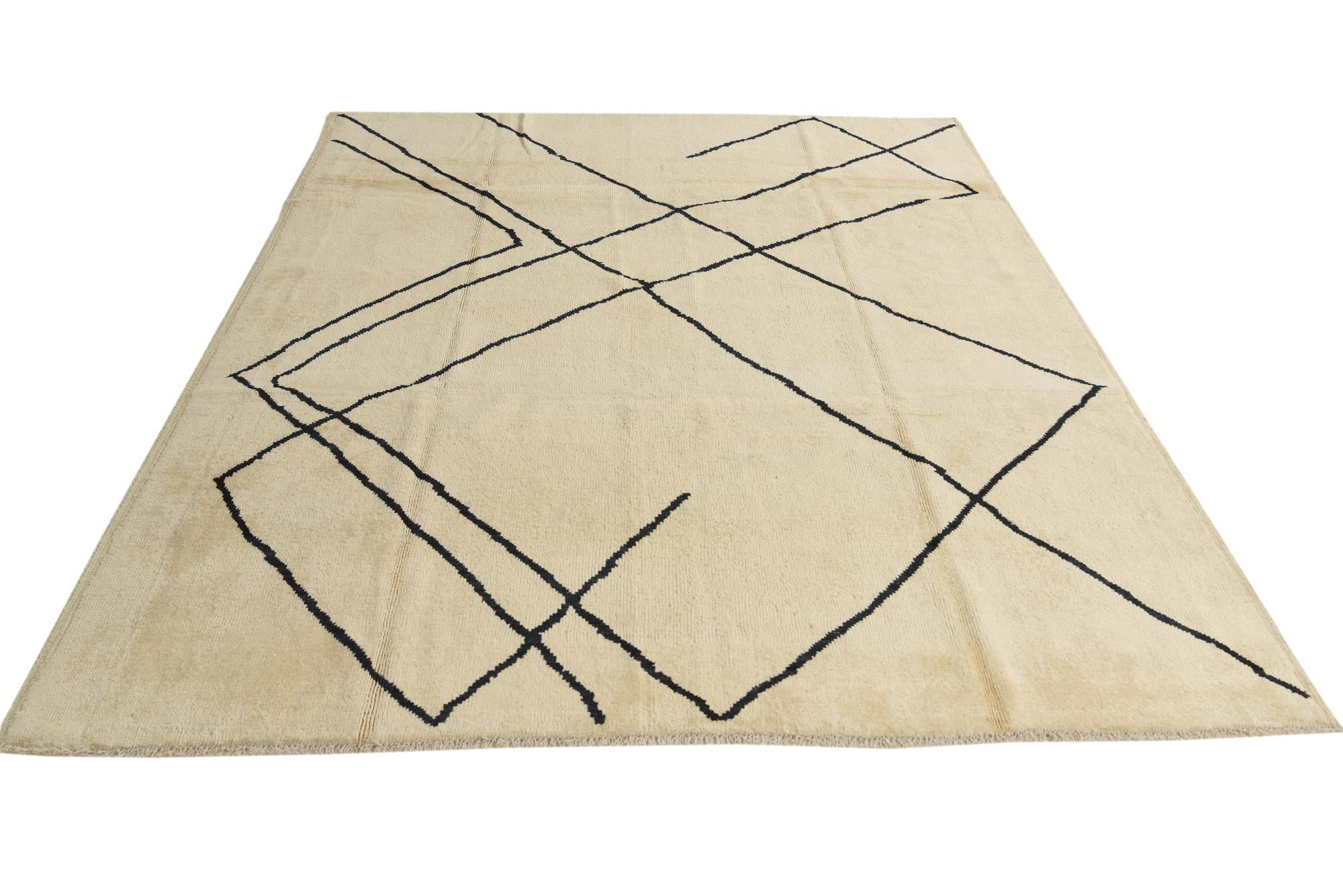 8' x 9' 5 Hand Knotted Moroccan Wool Rug
