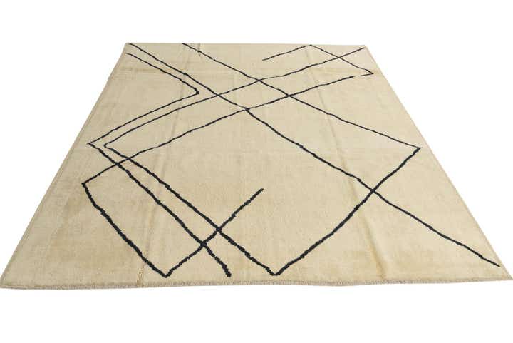 8' x 9' 5 Hand Knotted Moroccan Wool Rug