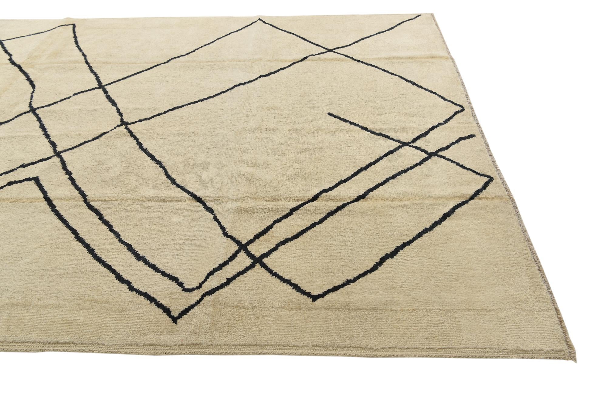8' x 9' 5 Hand Knotted Moroccan Wool Rug