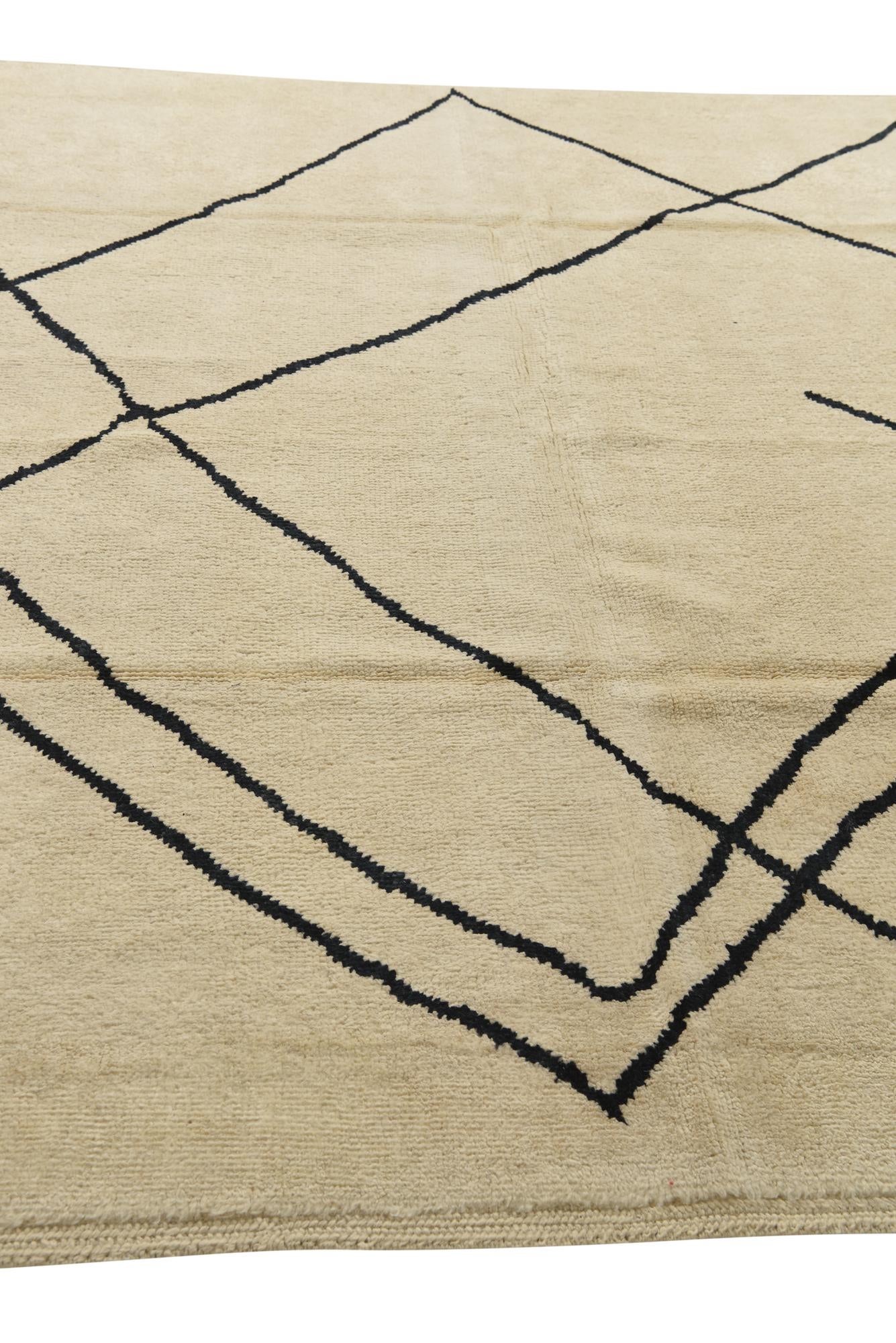 8' x 9' 5 Hand Knotted Moroccan Wool Rug