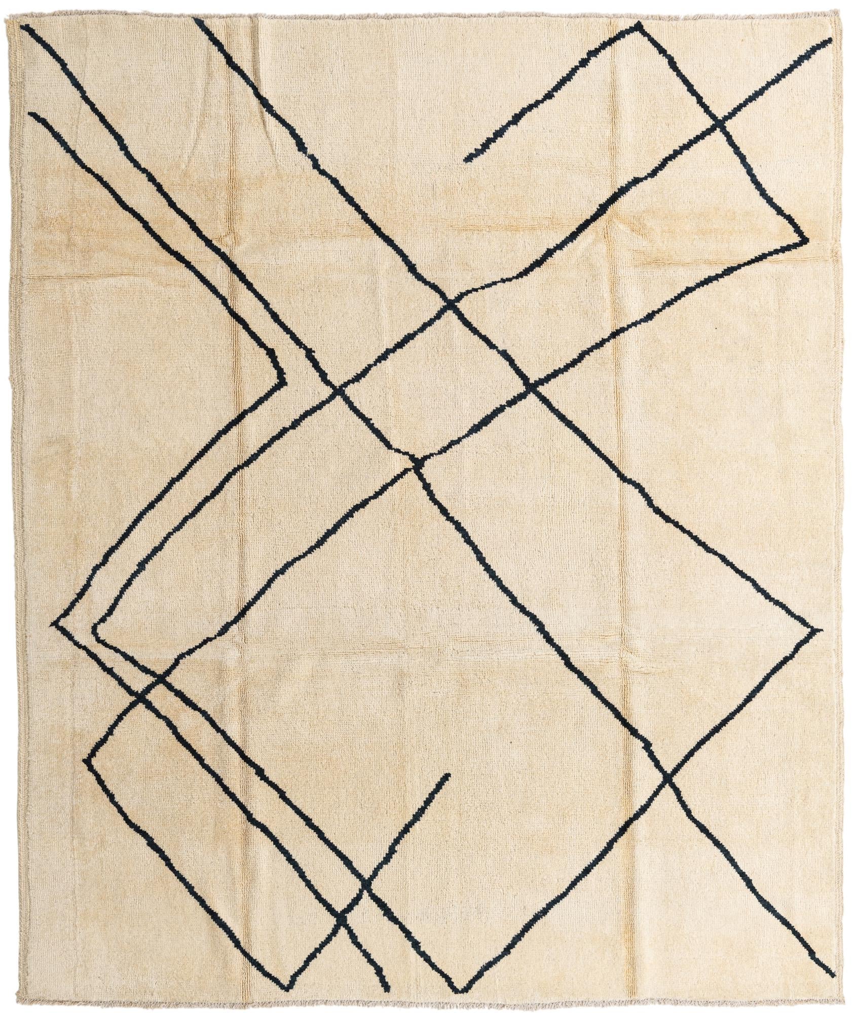 8' x 9' 5 Hand Knotted Moroccan Wool Rug