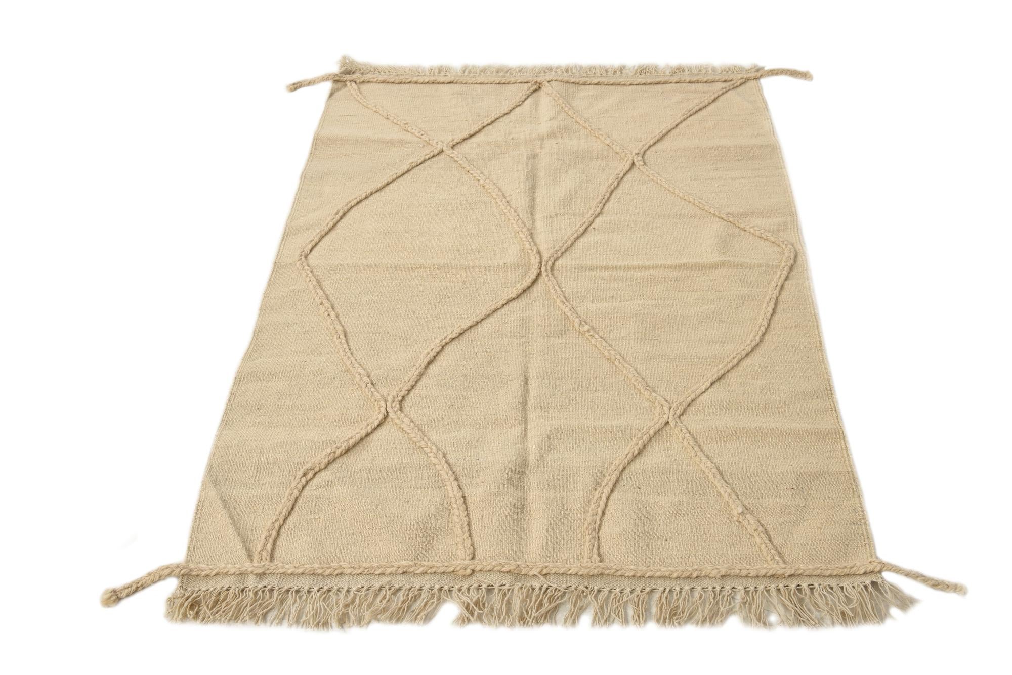 3' 5 x 5' 1 Hand Knotted Moroccan Wool Rug