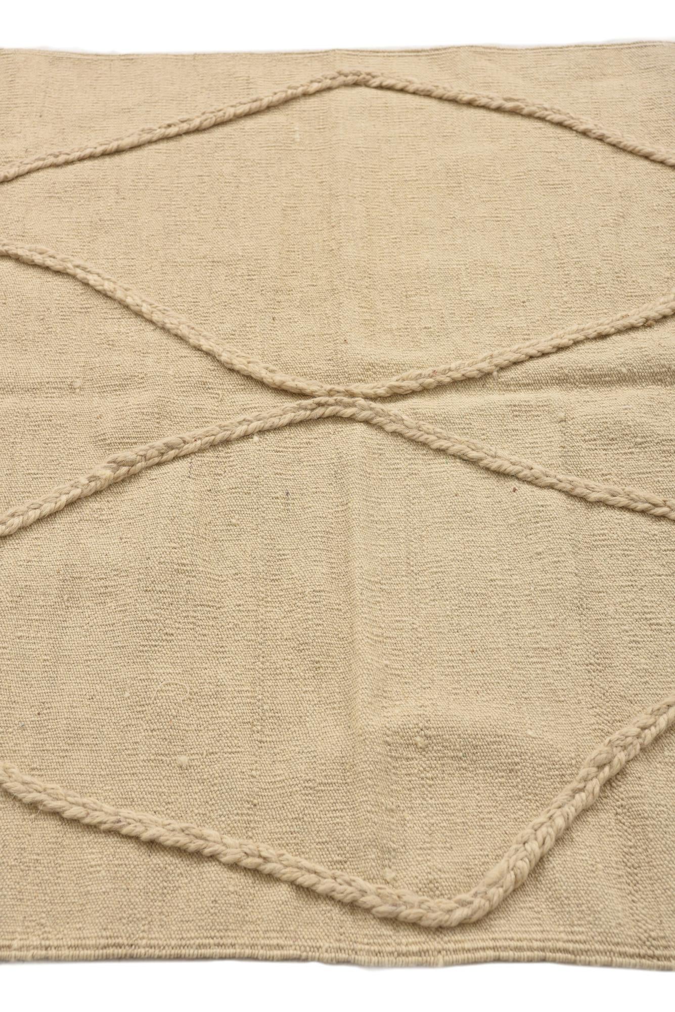 3' 5 x 5' 1 Hand Knotted Moroccan Wool Rug
