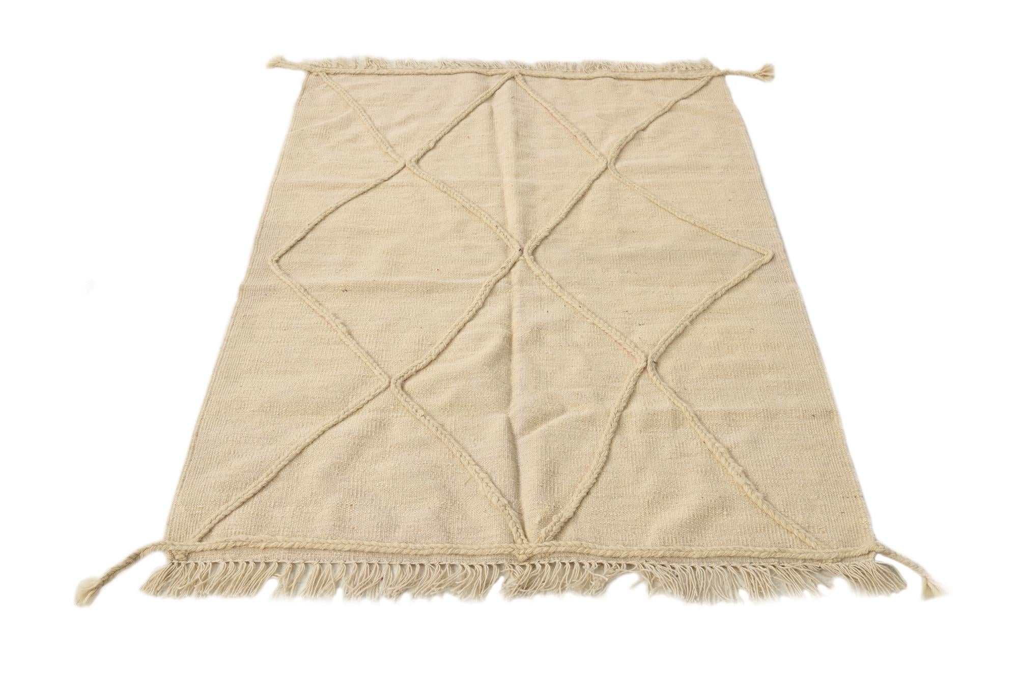 3' 4 x 4' 9 Hand Knotted Moroccan Wool Rug