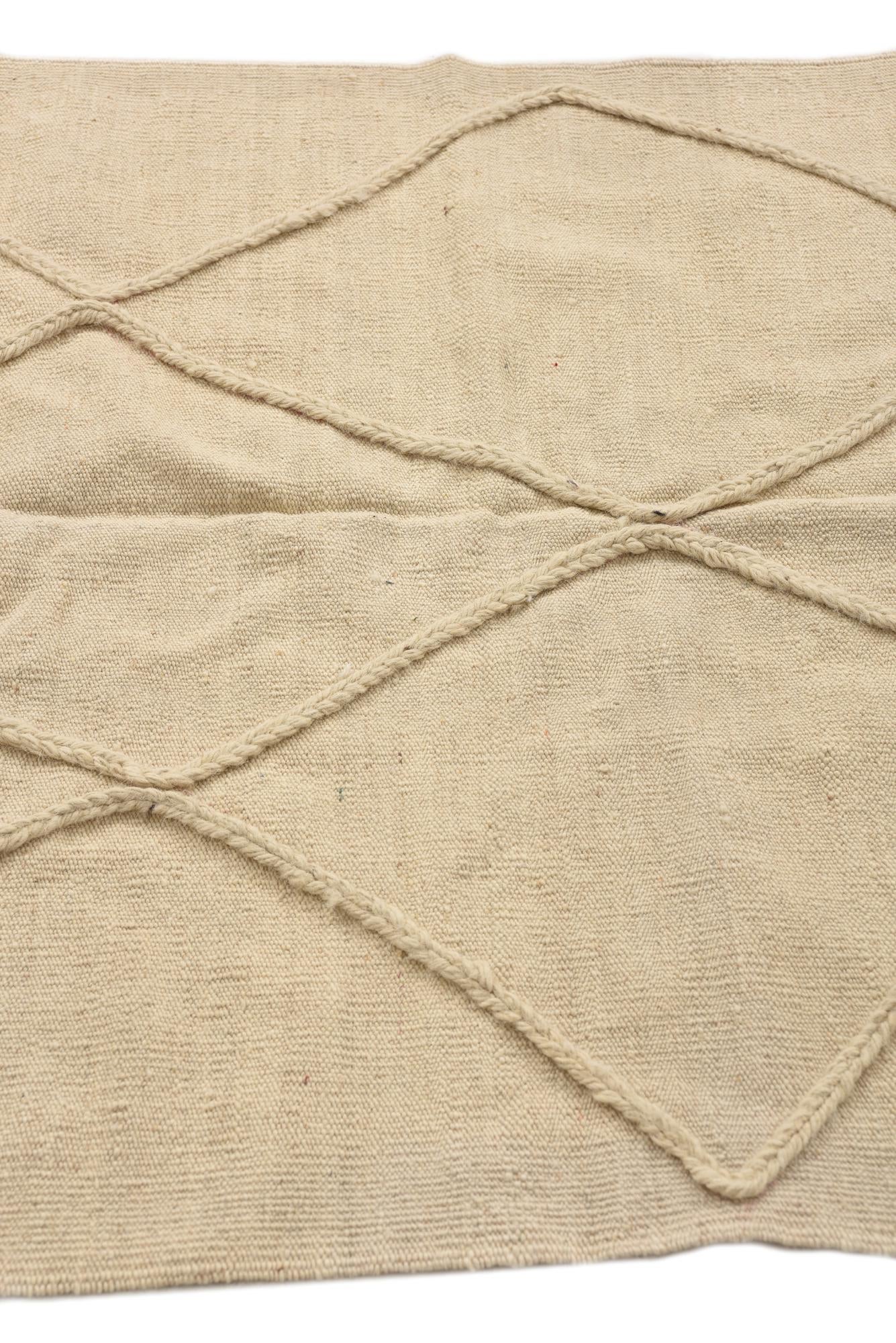 3' 4 x 4' 9 Hand Knotted Moroccan Wool Rug