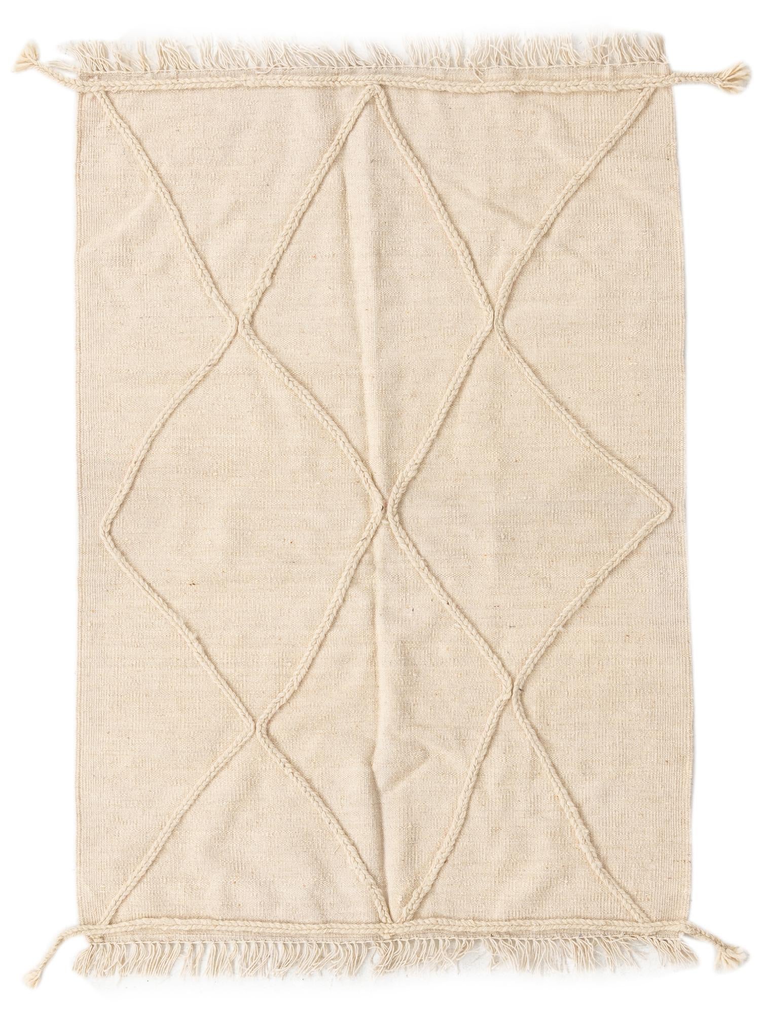 3' 4 x 4' 9 Hand Knotted Moroccan Wool Rug