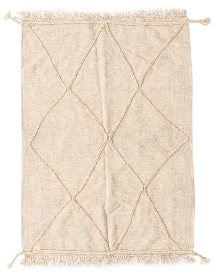 Detail image of 3' 4 x 4' 9 Hand Knotted Moroccan Wool Rug