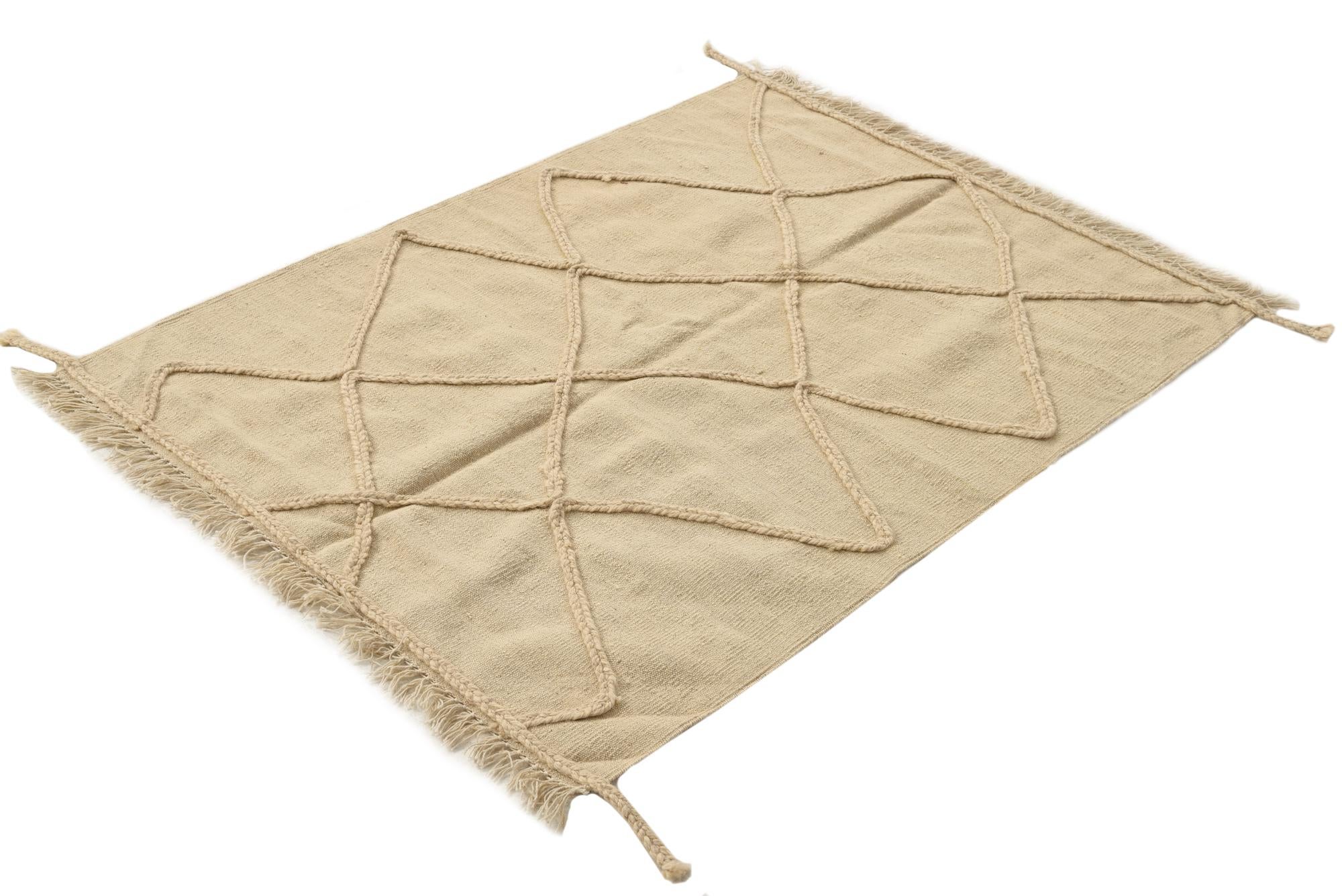 3' 6 x 4' 9 Hand Knotted Moroccan Wool Rug