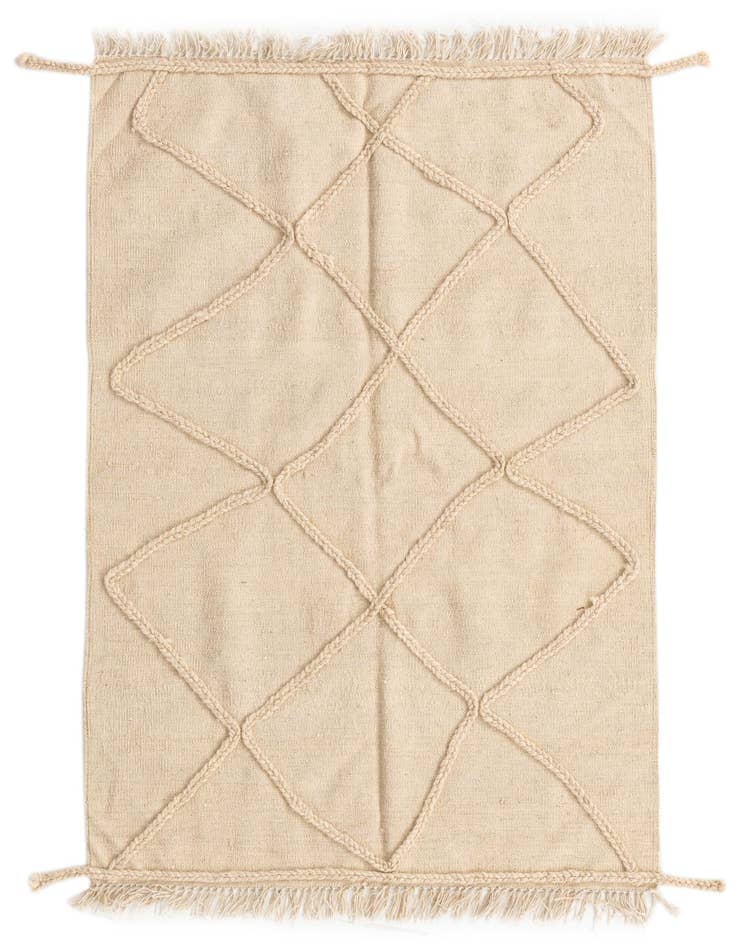 Detail image of 3' 6 x 4' 9 Hand Knotted Moroccan Wool Rug
