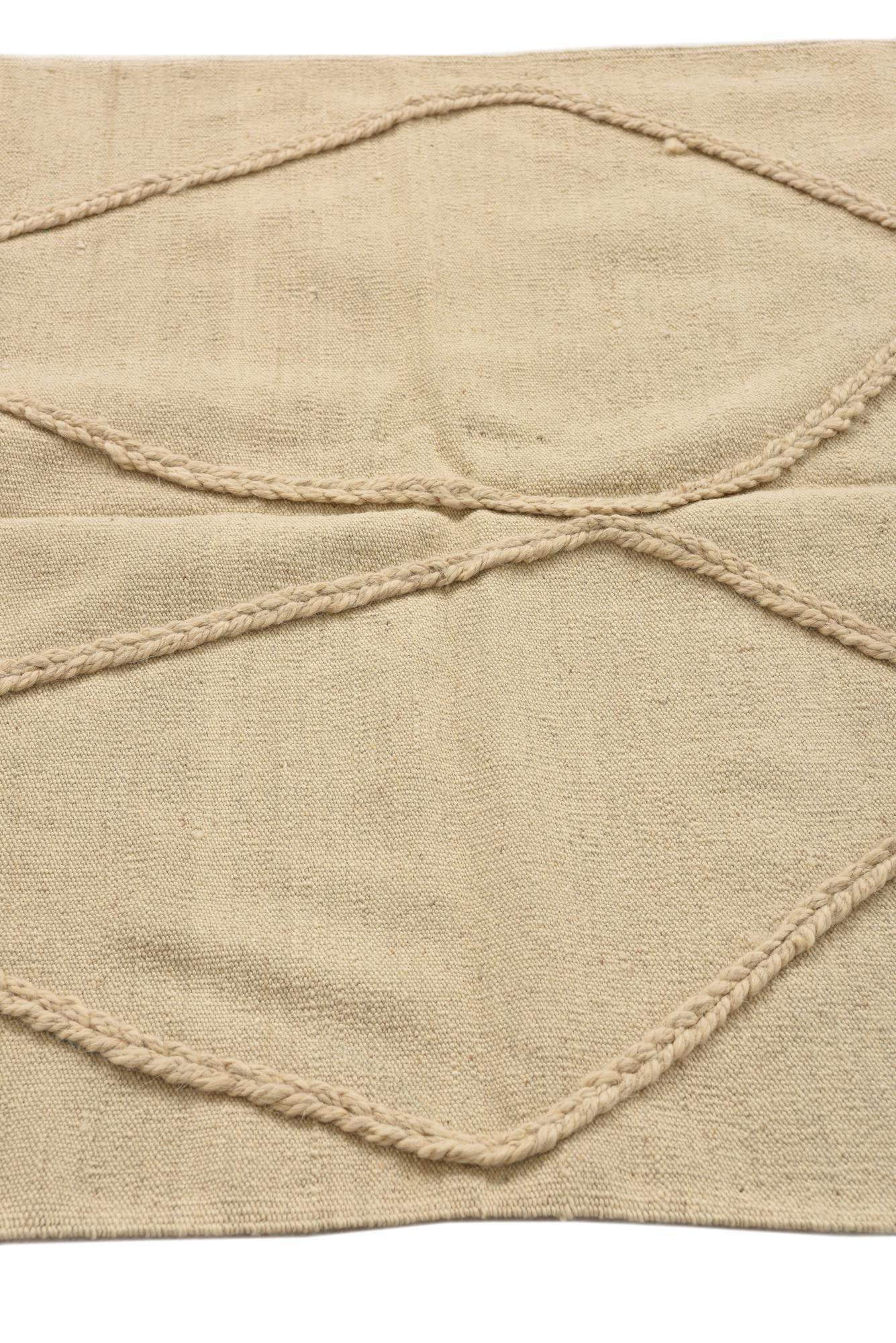 3' 4 x 4' 11 Hand Knotted Moroccan Wool Rug