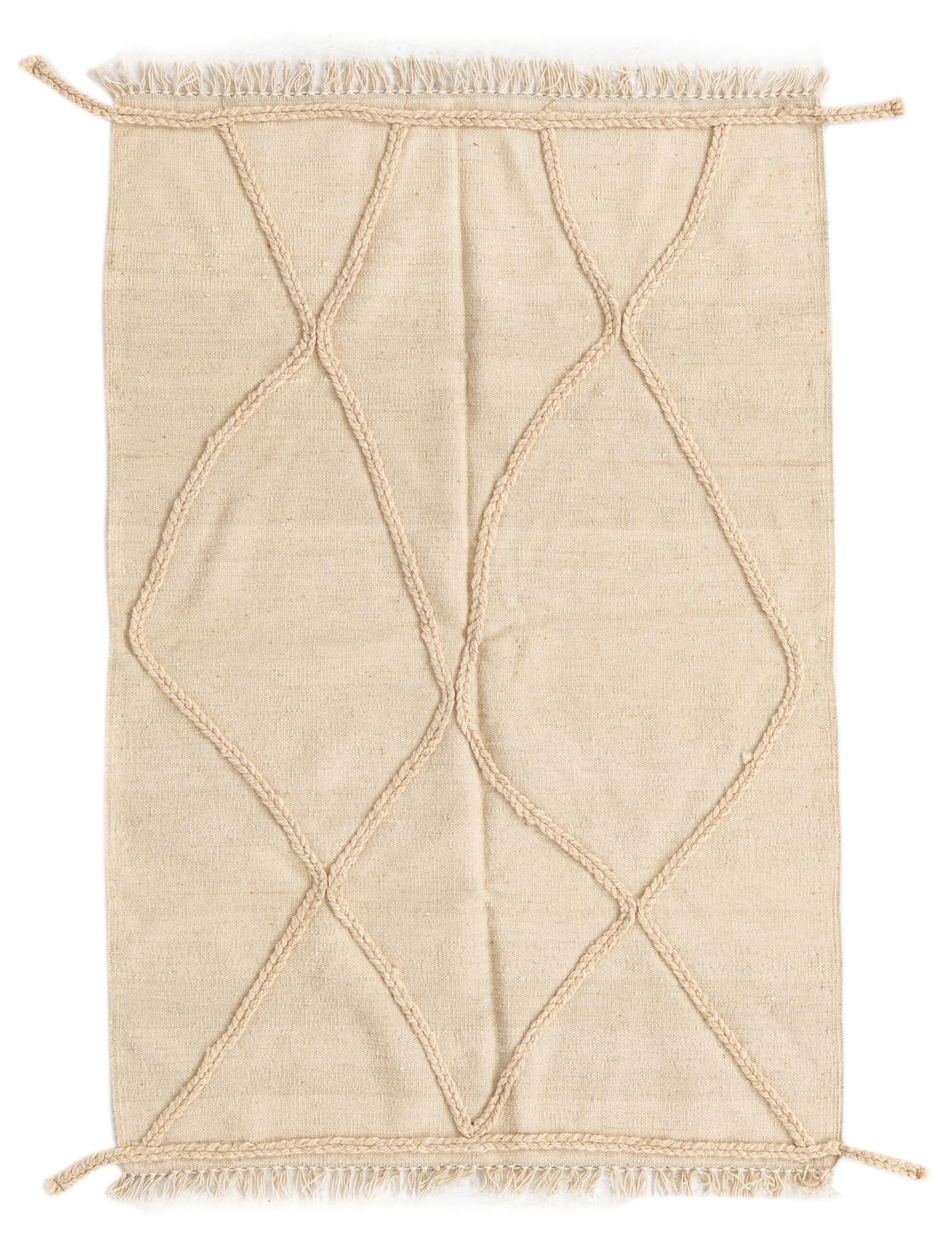 3' 4 x 4' 11 Hand Knotted Moroccan Wool Rug
